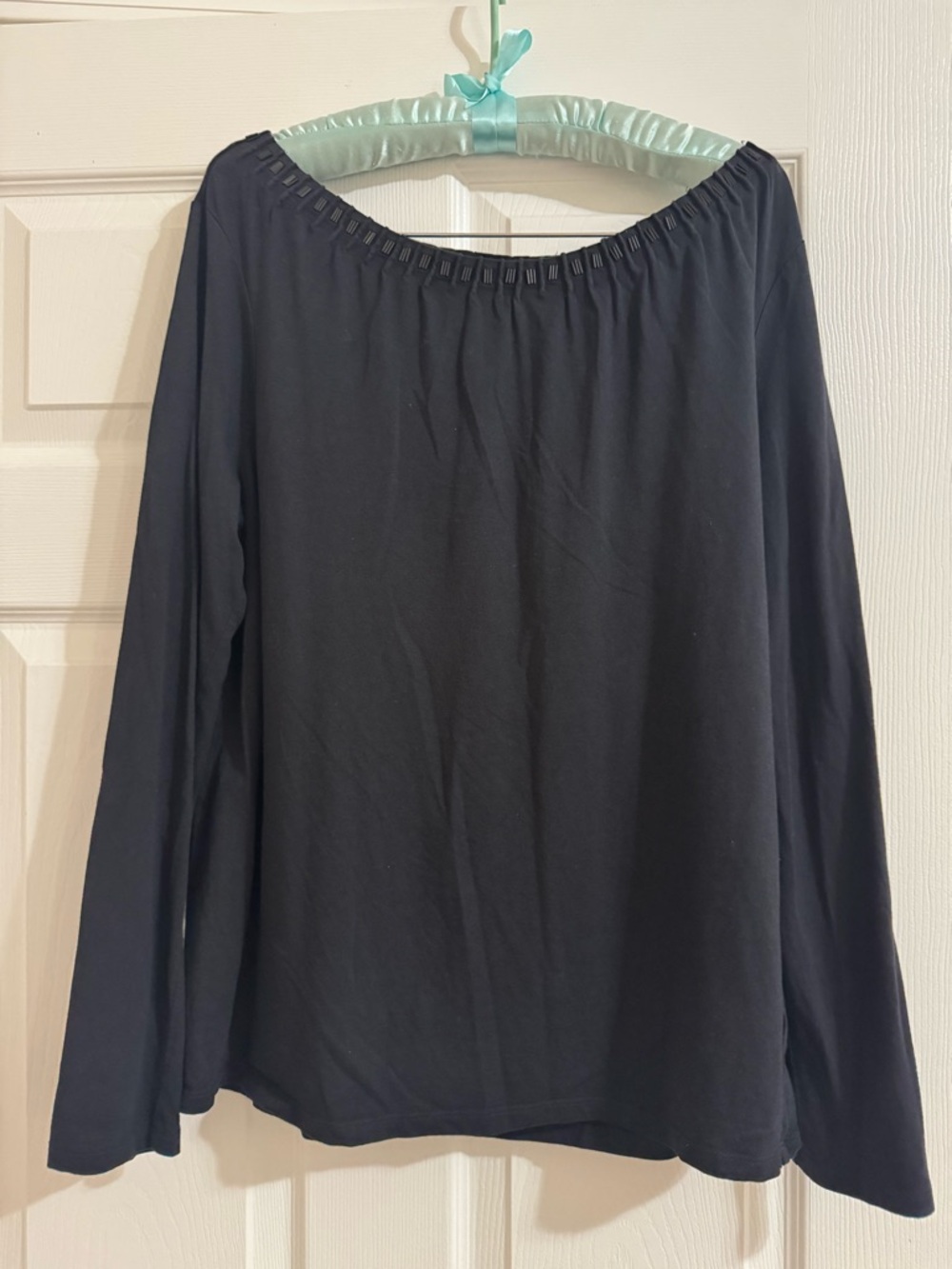 Talbots Beaded Boat Neck Long Sleeve Top